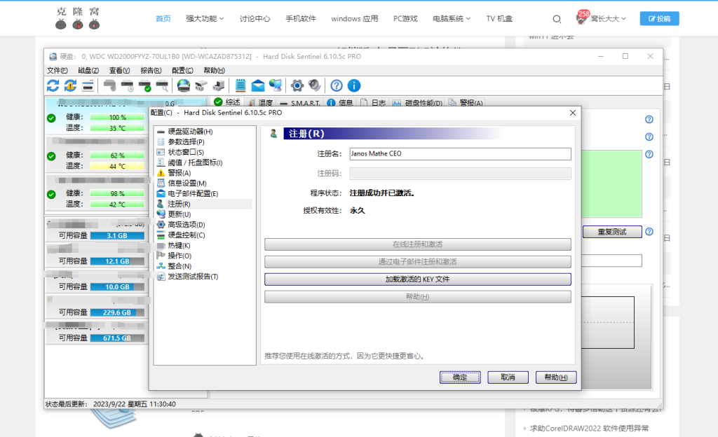 Hard Disk Sentinel v6.01.5 解锁版 (硬盘检测工具)